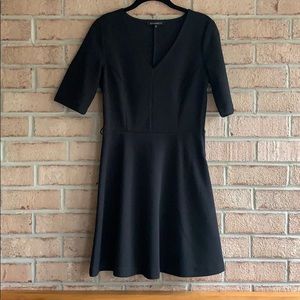 Short sleeve black dress with a flare ❤️